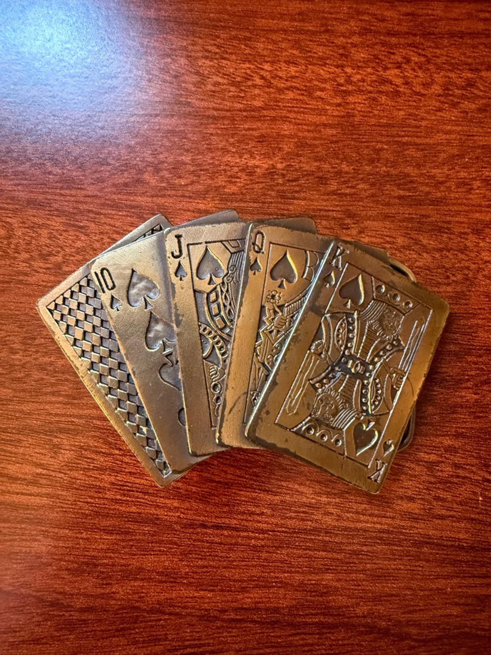 Mens Vintage Cards Belt Buckle 1979 The Great American Chicago Buckle Co